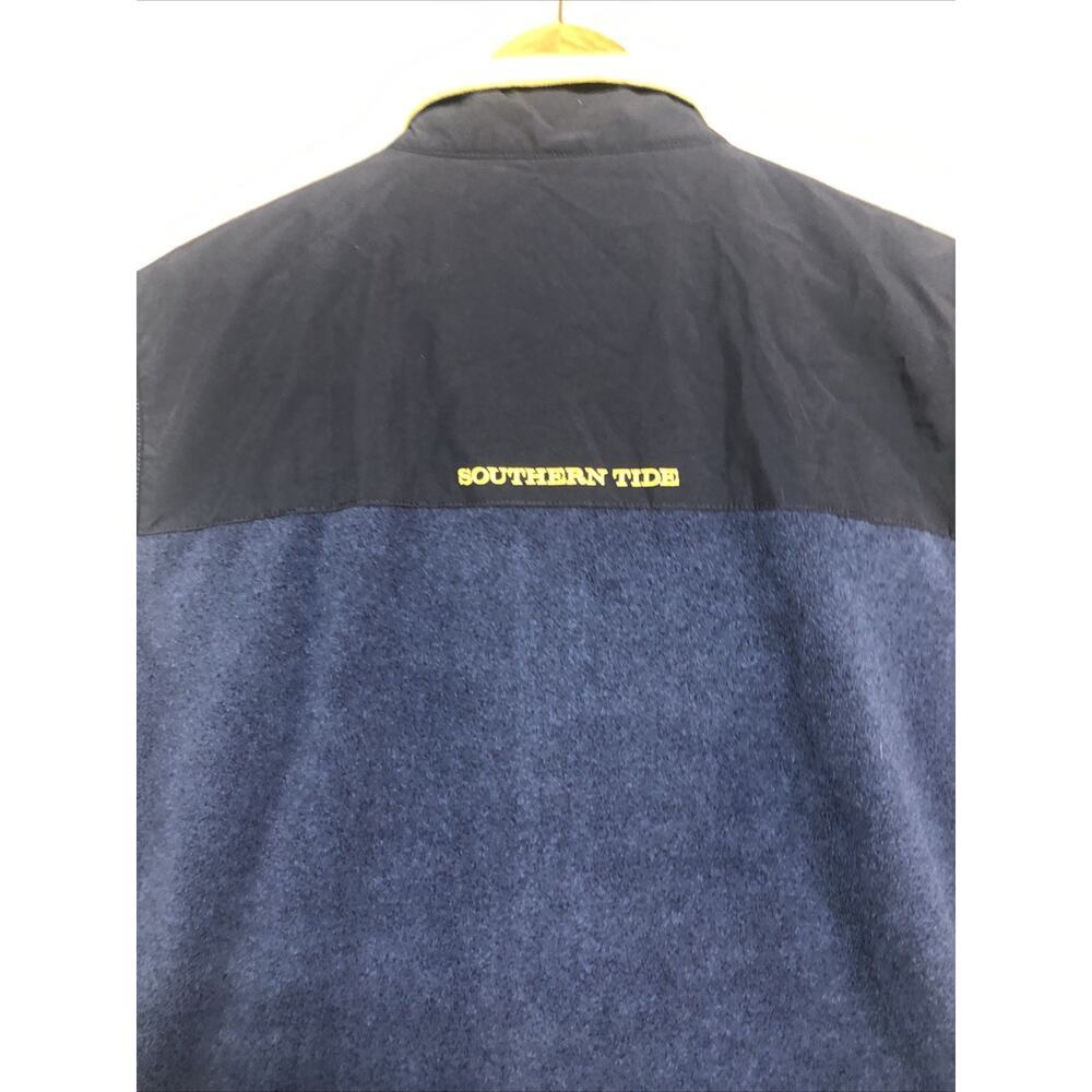 SOUTHERN TIDE Navy Blue CAMBRIDGE Full Zip Fleece VEST Jacket Mens LARGE NEW - Picture 10 of 12
